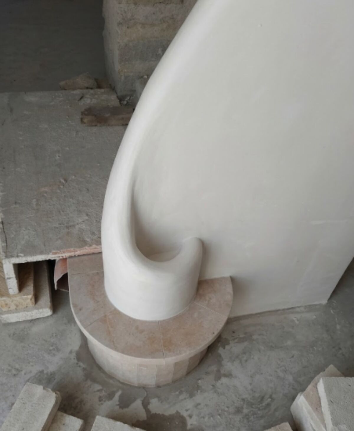 Travail de l'enduit décoratif